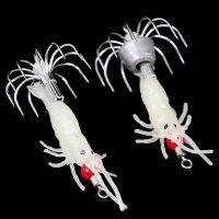 Jual Dengan Baik 1 Buah Tgevende Inktvis Jig Wit Glow Hout Garnalen Met Octopus Squid Jig Haken Inktvis Visen Lokken Grosir