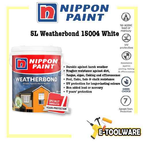5L Nippon Paint Weatherbond 15004 White Lazada