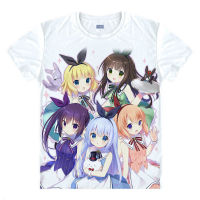 Gochuumon of usagi desu Ka อะนิเมะคอสเพลย์พิมพ์ Cape Chino เสื้อยืดฤดูร้อนหายใจ austs unisex เสื้อ teesually