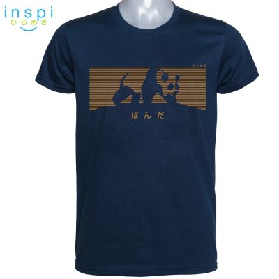 INSPI Tees Panda (Blue)เสื้อยืดพิมพ์กราฟิกทีบุรุษเสื้อยืดสำหรับผู้ชายเสื้อยืดขาย NMV8