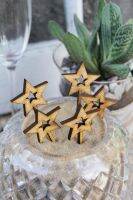 24pcslot Wooden Star Cupcake Toppers, for Birthdays, Annviersary, All Occasions Party Cake Decor with free shipping