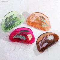 ♠ AENSOA New Tulip Hair Claws Clips for Women Girls Clear Acrylic Floral Hair Claw Clip Hairpin Headwear Fashion Hair Accessories