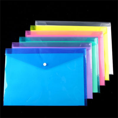 Plastic Filing Products Home Office Organization A4 Size Storage Bag Portable File Folder Snap Button Document Organizer