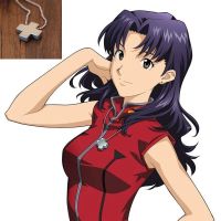 Stainless Steel Cross Pendant Anime EVA Katsuragi Misato Necklace for Women Cosplay Jewelry Beads Chain Charms Amulet Necklaces