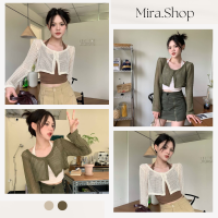 Mira_shop มาใหม่ เสื่อเซตตาข่ายได้ไปเลยเสื้อ2ตัว  เสื้อคลุมหญิง  J251#