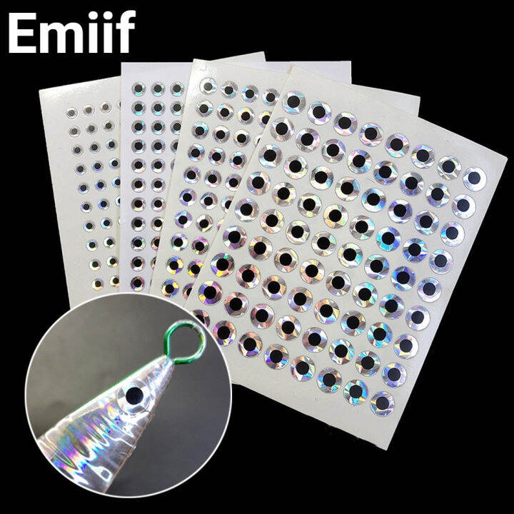 Emiif Fishing Lure Eyes Tape 4/5/6/8mm Flat Eyes Stickers Reflective ...