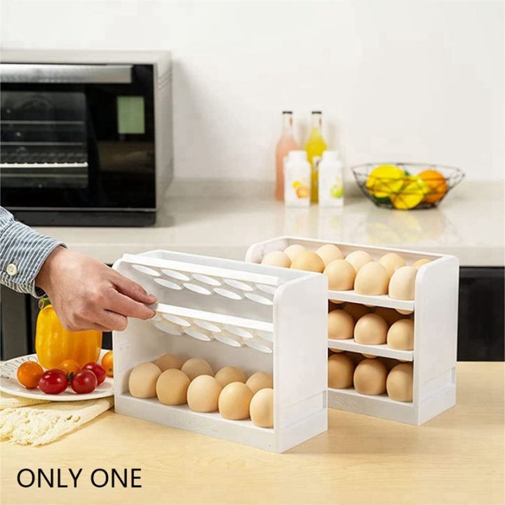 fridge-egg-holder-for-refrigerator-door-3-layer-flip-fridge-egg-tray-container-egg-container-for-refrigerator-white