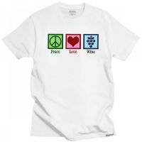 Fashion T Shirt Men Peace Love Wine Tshirt Short Sleeved 100% Cotton Tee Urban Graphic Summer T shirt Casual Tops XS-6XL