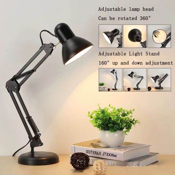 Metal adjustable arm work desk lamp study lamp office desk lamp folding