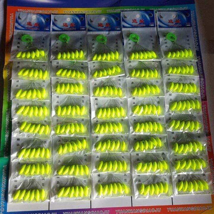 yf-240pcs-40packs-lot-oval-fishing-float-bobber-beans-rig-making-floating-pesca-buoys-large-medium-small-size