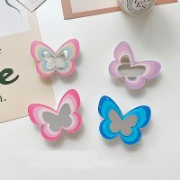 Korea Ins Cute Butterfly Mirror Girl Originality Grip Mobile Phone Bracket Finger Ring Talk Socket Support Griptok Universal