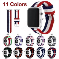 สายเหมาะสำหรับ IWatch Series 6 SE 5 4 3 2 1 38มม. 42มม. 40มม. 44มม. ไนลอนถักง่ายและทันสมัยสายรัดข้อมือกีฬาเข็มขัดNATO