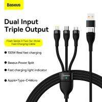 yqcx001 sell well - / Baseus 3 in 1 USB Cable For iPhone 13 12 11 Pro Max 100W Fast Charging Micro USB Type C Cable For Macbook Pro Samsung Xiaomi iPhone