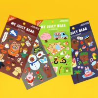 Juicy Bear Sticker (Season) สติ๊กเกอร์น้องหมี แบรนด์ Second Mansion จากเกาหลี ของแท้