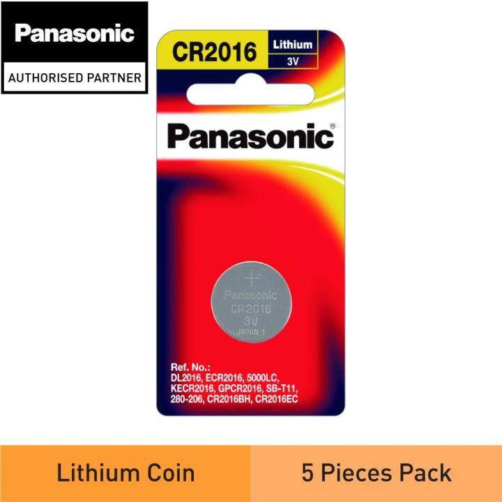 PANASONIC CR2016PT/1B LITHIUM COIN CELL BATTERY (3V) 5PCS Lazada