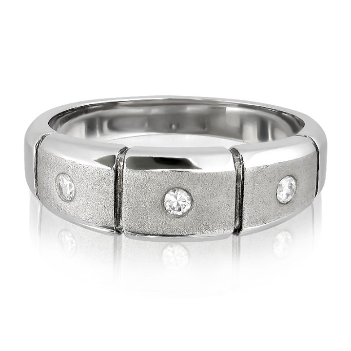 แหวนหมั้นหญิง-ทอง-18kt-ประดับเพชร-น้ำหนักรวม-0-06-กะรัต-คุณภาพเพชร-f-vs