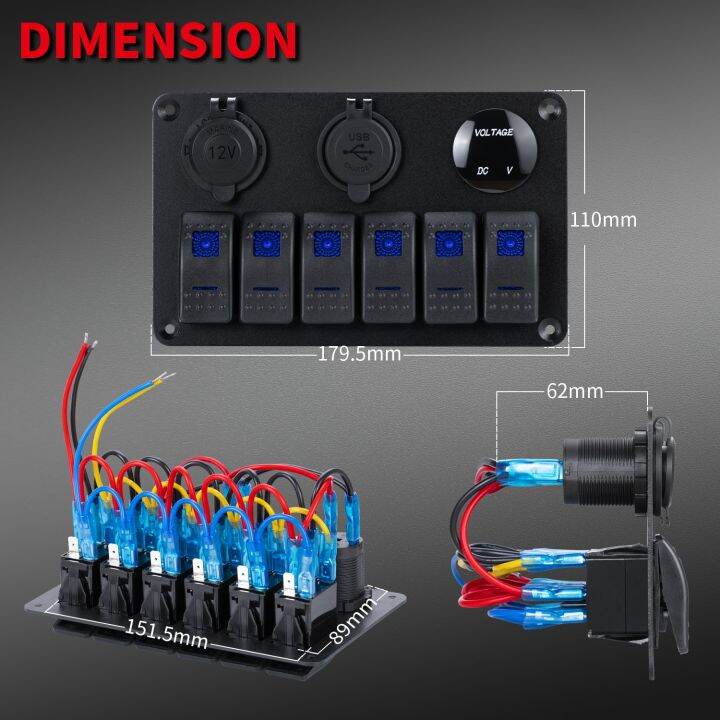 daiertek-rv-waterproof-switch-panel-6gang-12v-rocker-switch-panel-car-with-usb-cigarette-lighter-socket-voltmeter-for-boat-truck