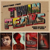 Vintage Twin Peaks Fire Walk With Me โปสเตอร์ผ้าใบคราฟท์ฟิล์มสยองขวัญผ้าใบสำหรับบาร์ส่วนบุคคล Home Wall Art Decor