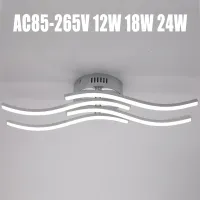 12W 18W 24W LED Ceiling Lamp AC 85-265V Modern Wave Curved Style Ceiling Lights Indoor Home Decorative LED Ceiling Chandelier