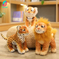 กวางสีส้ม17/39ซม. ซอฟต์แวร์จำลอง Liger เสือและเสือดาวของเล่นตุ๊กตาจริงสิงโตเสือเสือดาวของเล่นกล่อมเด็กของขวัญวันหยุดสำหรับเด็ก