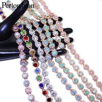 1yard Color crystal jelly rhinestones trim Ribbon Rose gold metal crystal chain for dress  bag  shoes accessories ML044 Gift Wrapping  Bags