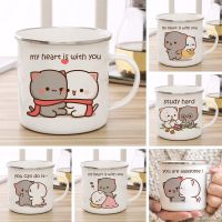 hotx【DT】 New and Goma cat Enamel cup tea Mug cute animal Dessert milk water gift