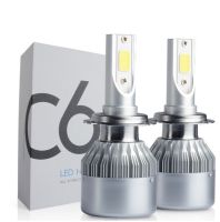 Car Styling Spot Light 8000K COB Chip C6 Car Headlight Bulb LED H7 H4 H1 H11 9005 9006 LED Auto Lamp Kit Blue Lighting