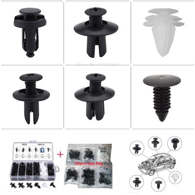 6 Size 100pcs Auto Fastener Car Clips Mixed Body Push Retainer Pin Rivet Bumper Door Trim Panel Retainer Fastener Kit