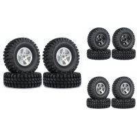 4Pcs 110mm Metal 1.9 Beadlock Wheel Rim Rubber Tire Set for 1/10 RC Crawler Car Axial SCX10 TRX4 D90 Redcat