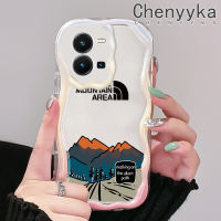 เคส Chenyyka สำหรับ Vivo Y35 5G Y36 5G เคส Y35แฟชั่นลายบริเวณภูเขาขอบเนื้อครีมนิ่มกันกระแทกแบบใสเคสมือถือเคสโปร่งใสลายกล้องถ่ายรูปสุดสร้างสรรค์เคสป้องกันซิลิกาเจล