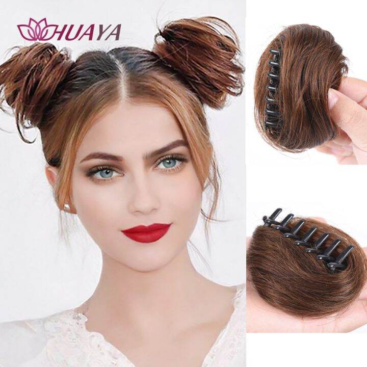 huaya-synthetic-hair-extension-chignon-donut-roller-elastic-hair-clip-hairpiece-for-women-cute-girl-messy-scrunchie-hair-bun