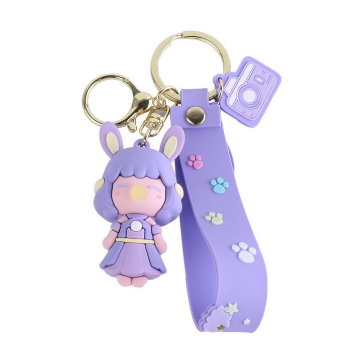 Luxury Cute Decoration Schoolbag Bag Charms Silicone Bubble Blowing  Princess Doll Bubble Princess Keychain Bag Pendant Car Key Ring Wristband Key  Chain PINK 