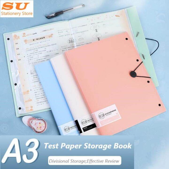 A3 Clear Book A3 Test Paper Storage Book Transparent File Folder Clear ...