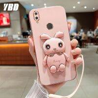 YBD2023เคสโทรศัพท์ป้องกันใหม่สำหรับ Vivo Y85 V9 V9 Youth เยาวชนเคสยืนกระต่ายน่ารักการ์ตูนชุบเคลือบผิวด้วยไฟฟ้า Y19 U3 นิ่มเคสแถมฟรีสายคล้องเคสโทรศัพท์