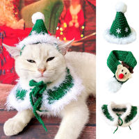 1Pc Cute Pet Christmas Series Pattern Dress-up Cosplay Cone Hat Scarf Hat Shawl Cape Photo Props for Dogs Cats Puppy Kitten