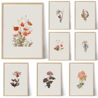 Sumanssa Vintage Plant ดอกไม้ภาพประกอบ Nordic โปสเตอร์และพิมพ์ Wall Art ภาพวาดผ้าใบภาพผนังสำหรับห้องนั่งเล่น Home Decor New