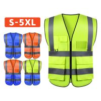 Safety Vest High Visibility Reflective Vest with 5 Pockets Front for Men/Women Meets ANSI/ISEA Standards