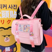Ladie Kawaii Backpack Double Waterproof Nylon School Bags for Teenager Girls Backpacks Cute Bagpack Women Shoulder Messenger Bag