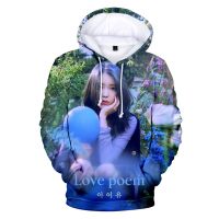 Sudadera con capucha de la cantante Kpop IU para niño y niña, ropa de calle informal Unisex, en 3D de manga larga, Lee Ji Eun jersey para adolescente, novedad de 2021