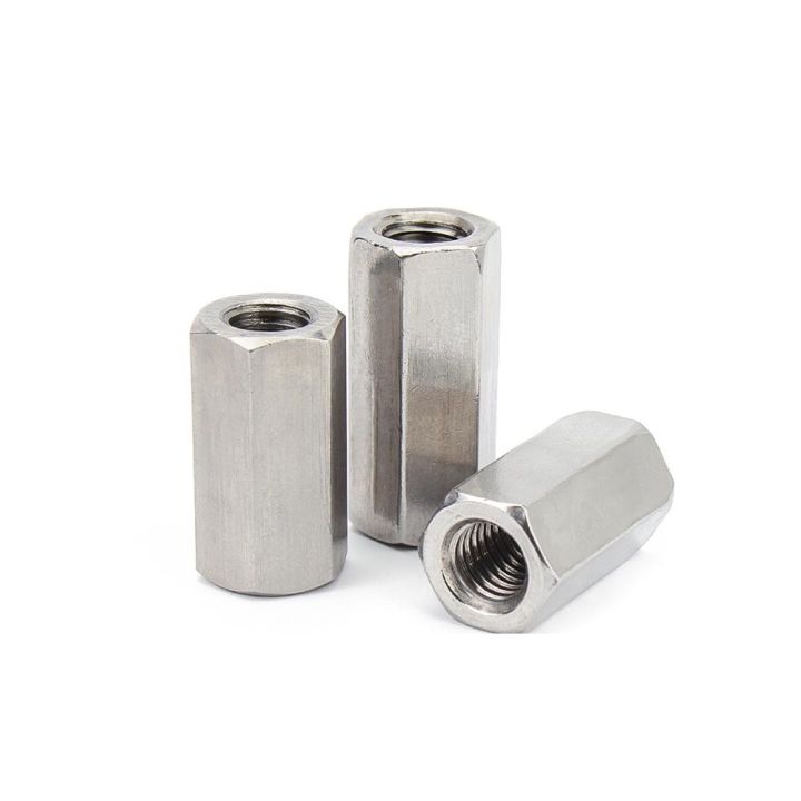 jie-yuan-1-5-10pc-m3-m4-m5-m6-m8-m10-m12-304สแตนเลส-din6334-hexagon-hex-ขยาย-rod-coupling-nut-connector-joint-ท่อ-nut