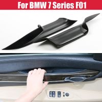 ● Car Interior Door Handles For BMW 7-Series F01 Black Front Rear Left Right Inner Doors Panel Handle Bar Pull Carrier Trim Cover