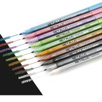 ปากกามาร์กเกอร์ สี Metallic (ลบไม่ออก) แพ็ค 10 สี ( จำนวน 1 แพ็ค)