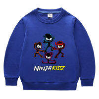 นินจา Kidzy Hoody แขนยาวฤดูใบไม้ผลิและฤดูใบไม้ร่วงเสื้อยืดสำหรับวัยรุ่นเด็กสาวใหม่ผ้าฝ้ายด้านบนคอกลมที่เดินทางมาพักผ่อนเสื้อผ้าเด็กเด็กวัยหัดเดิน