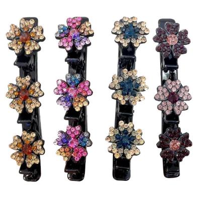 Girls Rhinestone Barrettes Fashion Hair Barrettes Hair Ornament with Rhinestones Curly Wig Hair Clips Flowers Hairpin Gift for Friends Family bearable