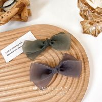 Organza Bow Barrettes French Korean Style Back Head Three-Dimensional Bow Tie Top Clip Hairwear Side Clip Bang Clip