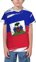 Haitian Flag T- Shirt Short Novelty for Boys and Girl