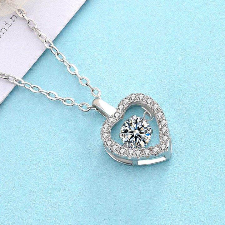 925-loving-heart-in-sterling-silver-pendant-diy-accessories-pulsatile-heart-smart-clavicle-necklace-womens-all-match-niche-accessories-wholesale