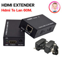 HDMI EXTENDER Over IP 60 เมตร FULL-HD 1080P HDMI To LAN 60m TX/RX ขยายสัญญาณ HDMI