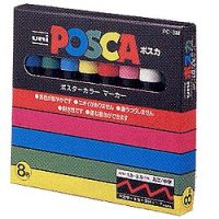 ญี่ปุ่น UNI MITSUBISHI Pencil MITSUBISHI PENCIL PC-5M 8C [Posca Round Leads In 8 Colors] Abies5Star