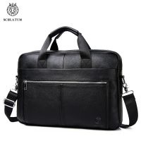 SCHLATUM Genuine Leather Briefcases Hard For Men Luxury Handbags Laptop Briefcase Bags 15.6 Inch Office Bussiness Computer Bag